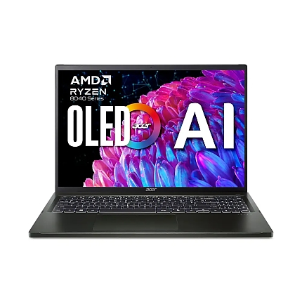 Acer Swift Edge SFE16-44-R72Z, AMD Ryzen 7 8840U with AI(up to 5.1GHz, 16MB), 16" 3.2K OLED 120Hz, WQXGA+(3200x2000), 32GB LPDDR5, 1024GB PCIe NVMe, AMD Radeon, MicroSD, QHDcam+mic, FPR, WiFi 6E, BT, KB Backlit, Win 11 Home, Black+Acer 7in1 Type C dongle