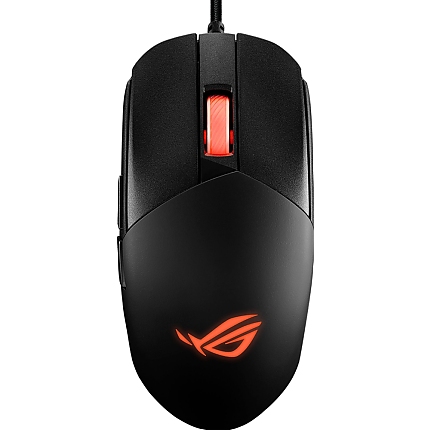 Asus ROG Strix Impact III Gaming Mouse, Semi-Ambidextrous, Wired, Lightweight, 12000 DPI sensor, 5 programmable buttons, Replaceable switches, Paracord cable, FPS gaming mouse, Black