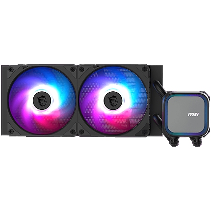 MSI MAG CORELIQUID A13 240, 2x120mm Pre-installed ARGB Daisy Chain Fans, Replacable Top Cover, Copper Base Intel LGA 1700/1851, AMD AM5/AM4, 3Y Warranty
