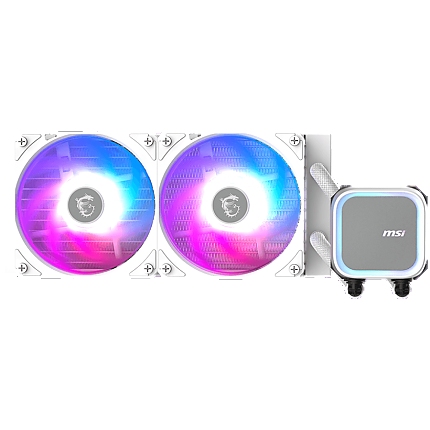 MSI MAG CORELIQUID A13 240 WHITE, 2x120mm Pre-installed ARGB Daisy Chain Fans, Replacable Top Cover, Copper Base Intel LGA 1700/1851, AMD AM5/AM4, 3Y Warranty