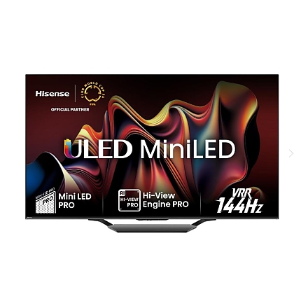 Hisense 85" U7NQ, 4K Ultra HD 3840x2160, ULED, FALD, Quantum Dot, 144Hz, IPS, HDR 10+, HLG, Dolby Vision IQ, Dolby Atmos, Smart TV, WiFi 5GHz, WiFi Direct, BT, Anyview Cast, 4xHDMI, 2xUSB, LAN, CI+, DVB-T2/C/S2, Black