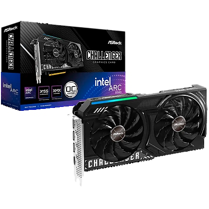 Asrock Intel Arc B580 Challenger 12GB OC, GDDR6, 192-bit, 1x HDMI 2.1a, 3x DP 2.1, 1x 8-pin Pwr connector, Dual fan, Recommended PSU 650W, 249x132x41mm, 2-slot, 90-GA5LZZ-00UANF.