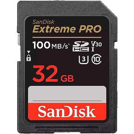 SanDisk Extreme PRO 32GB SDHC Memory Card + 2 years RescuePRO Deluxe up to 100MB/s & 90MB/s Read/Write speeds, UHS-I, Class 10, U3, V30