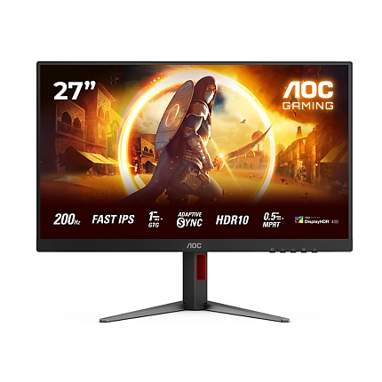 AOC 27G4HA, 27" Fast IPS WLED, 1920x1080@200Hz, 1ms GtG, 0.5ms MPRT, 300cd m/2, 1000:1, 80M:1 DCR, Adaptive Sync, FlickerFree, Low Blue Light, 2Wx2, Tilt, Height Adjust, Pivot, Swivel, 2xHDMI, DP