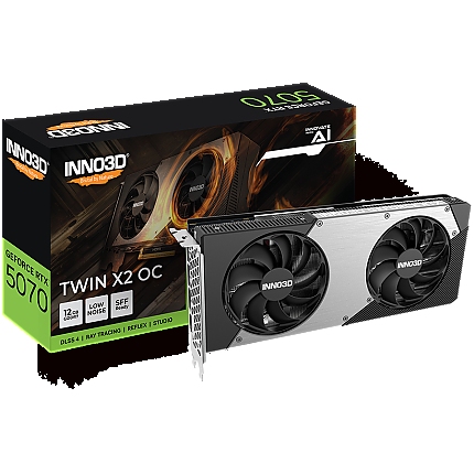 INNO3D NVIDIA RTX 5070 X2 OC 12GB GDDR7 192bit, 2542MHz / 28Gbps, 3x DP, 1x HDMI, 2 fans 2 slot