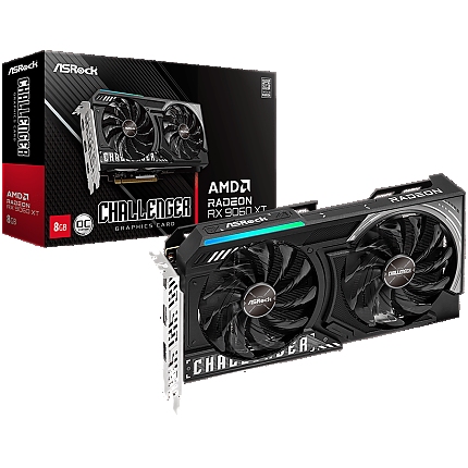 ASROCK Video Card AMD Radeon RX 9060 XT Challenger 8GB OC GDDR6, 128-bit, 2x DisplayPort 2.1a, 1x HDMI 2.1b, 249 x 132 x 41 mm, recomended PSU 550W, 1x 8-pin power connector, 90-GA5TZZ-00UANF