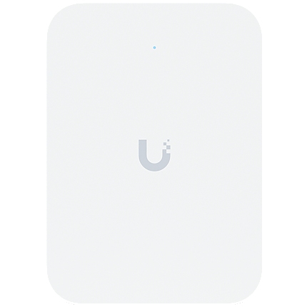 Ubiquiti UniFi U70IW Wall mounted WiFi 7 AP with 4 spatial streams and an integreated 2.5GbE PoE switch desined for hospitality enviorments