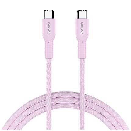CANYON cable OnWire 60CL C-C 60W COLOR Braided 1m Pink