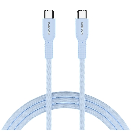 CANYON cable OnWire 60CL C-C 60W COLOR Braided 1m Light Blue