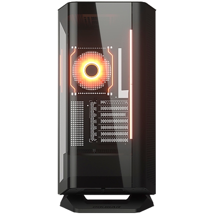 COUGAR | FV270 RGB Black | PC Case | Mid tower / Tempered, Curved Glass Perimeter / Quick Detachable Air Filters / Up to 9 Fans (3x140mm + 1x120mm RGB Preinstalled) / Black