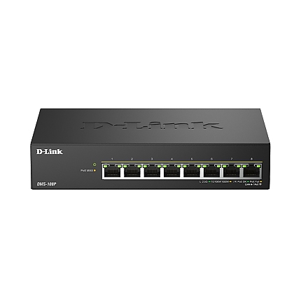 D-Link 8 ports 2.5G/MultiGig PoE Unmanaged Switch, Metal