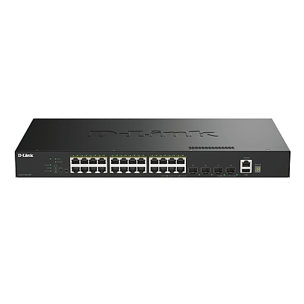 D-Link 24 Ports GE PoE (30W) + 4 Ports 10G SFP+ Smart Managed Switch, 370W