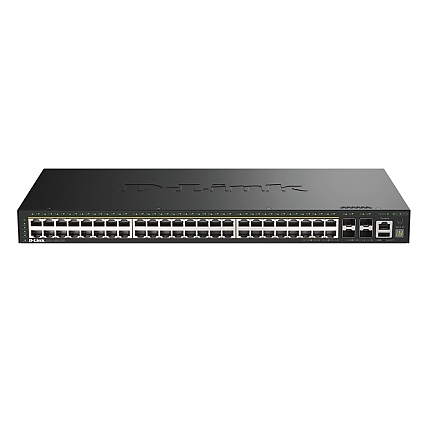 D-Link 48 Ports GE PoE (30W) + 4 Ports 10G SFP+ Smart Managed Switch, 370W