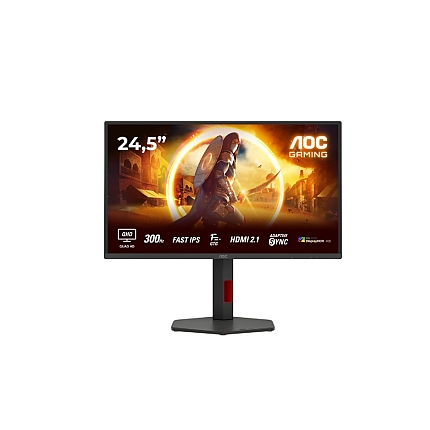 AOC Q25G4SR, 24.5" IPS WLED, 2560x1440@300Hz, 1ms GtG, 0.3ms MPRT, 400cd m/2, 1000:1, 80M:1, Adaptive Sync, FlickerFree, Low Blue Light, 2Wx2, Tilt, Height Adjust, Pivot, Swivel, 2xHDMI, DP