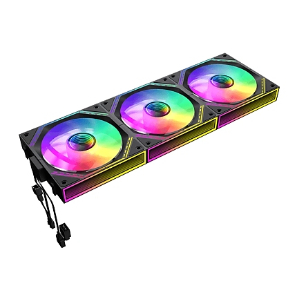 Gamemax Комплект вентилатори Fan Pack 3-in-1 3x120mm - FN12A-S3I-R Black, Reverse, Daisy-Chain, Addressable RGB