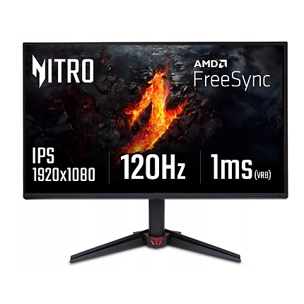 Acer Nitro VG240YGbip, 23.8'' FHD (1920x1080) IPS, ZeroFrame, 120Hz, 1ms (VRB), AdaptiveSync, 250nits, HDMI, DP, VisionCare, Energy Class C, Black, 2Y