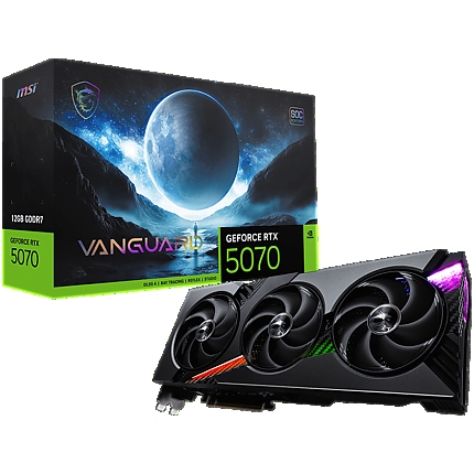 MSI Video Card Nvidia GeForce RTX 5070 12G VANGUARD SOC, 12GB GDDR7, 192bit, Effective Memory Clock: 28000MHz, Boost: 2640 MHz, 6144 CUDA Cores, PCIe 5.0, 3x DP 2.1b, HDMI 2.1b, RAY TRACING, Triple Fan, 1x16pin, 650W Recommended PSU, 3Y