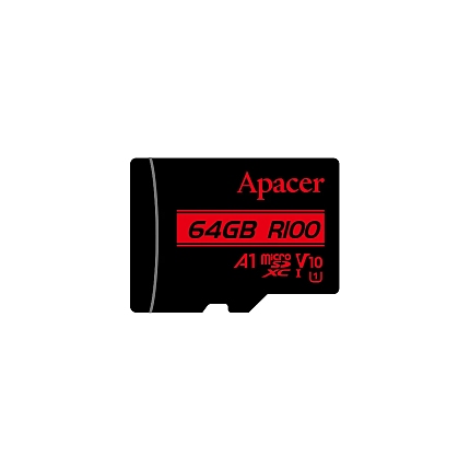 Apacer карта памет microSDXC 64GB UHS-I V10 A1, Adapter - AP64GMCSX10UB-R