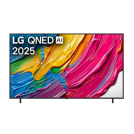 LG 86QNED80A3A, 86" 4K QNED HDR Smart TV, 3840x2160, DVB-T2/C/S2, Alpha 7 AI Processor, HDR10 / HLG, webOS 25 ThinQ, VRR / ALLM / HGiG, 4K Upscaling, WiFi 5, Voice Controll, Bluetooth 5.1, AirPlay 2, LAN, CI, HDMI, SPDIF, Google Cast, 2 pole Stand