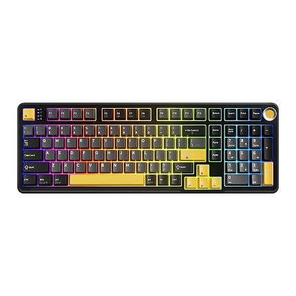 Marvo безжична механична геймърска клавиатура Wireless Gaming Mechanical keyboard Titan 98 - KG986W Black - Banana Crystal [Linear]