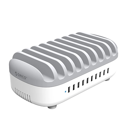Orico зарядна станция за мобилни устройства Charger Station 220V - 10 x USB 120W white - DUK-10P-EU-WH