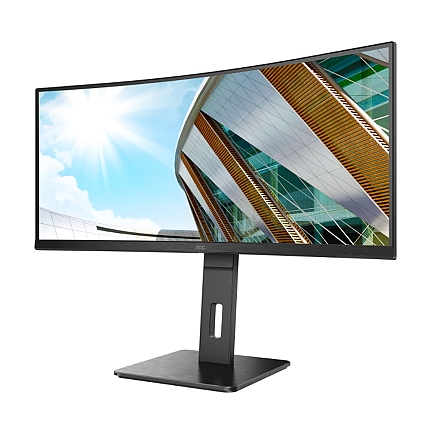 AOC CU34P2A, 34" Curved 1500R, VA, WLED, 3440x1440@100Hz, 4ms GtG, 1ms MPRT, 300cd m/2, 3000:1, 50M:1 DCR, Adaptive Sync, FlickerFree, Low Blue Light , 3Wx2, Tilt, Height Adjust, Swivel, 2xHDMI, DP, USB hub