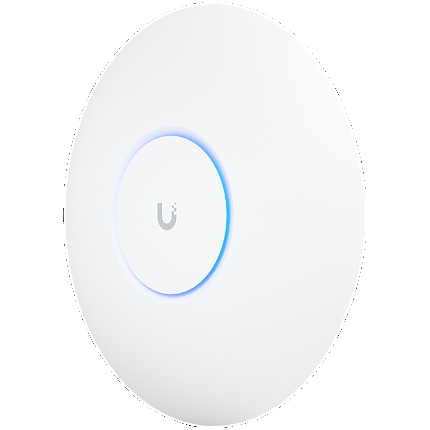 UBIQUITI U6 Pro; WiFi 6; 6 spatial streams; 140 m² (1,500 ft²) coverage; 350+ connected devices; Powered using PoE; GbE uplink.