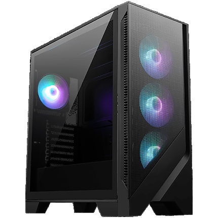 MSI MAG FORGE 321R AIRFLOW, Mid-Tower, ATX/M-ATX/ITX, 2x USB 3.2, 1x USB 3.2 Gen 2x2 Type-C, 1x Audio/Mic, LED Button, ARGB Hub, 4x 120mm ARGB Fans, Mesh Panel, Tempered Glass, Black
