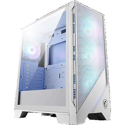MSI MAG FORGE 320R AIRFLOW WHITE, Mid-Tower, ATX/M-ATX/ITX, 2x USB 3.2, 1x Audio/Mic, LED Button, ARGB Hub, 4x 120mm ARGB Fans, Mesh Panel, Tempered Glass, White
