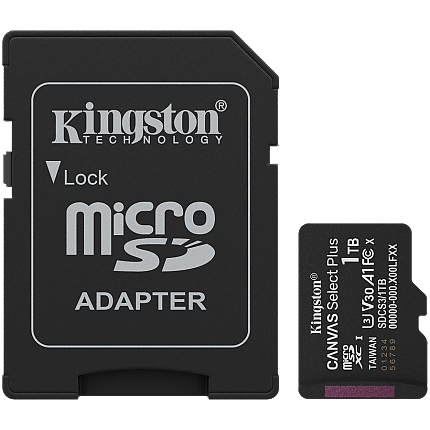 Kingston 1TB microSDXC Canvas Select Plus Gen3 150MB/s A1 Card + Adapter