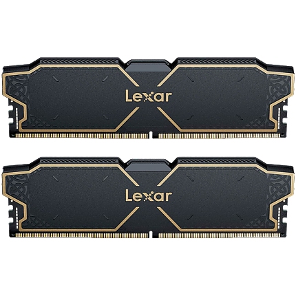 Lexar 32GB Kit (2x16GB) THOR DDR5 6000 CL38 1.3V Memory with heatsink, Dual pack, Black Color