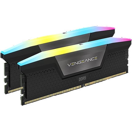 CORSAIR VENGEANCE RGB DDR5 64GB (2 x 32GB) DDR5 6400 CL32-40-40-84 1.40V Intel XMP - BLACK