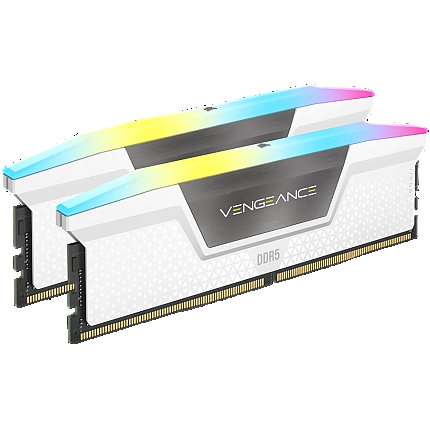CORSAIR VENGEANCE RGB DDR5 32GB (2 x 16GB) DDR5 6400 CL36-48-48-104 1.35V XMP & EXPO - White