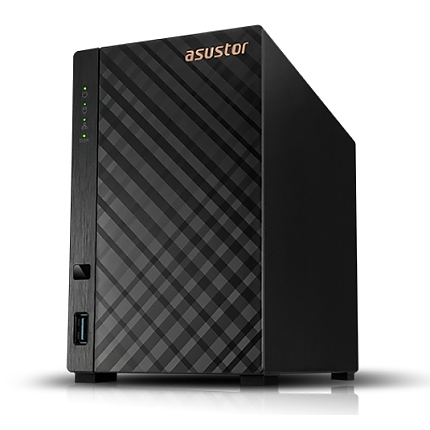 Asustor AS1202T, 2 bay NAS, Realtek RTD1619B, Quad Core, 1.7 GHz, 1GB DDR4 (not expandable), 2.5GbE x1, 3 x USB 3.2 Gen 1, WOW (Wake on WAN), System Sleep Mode, Black
