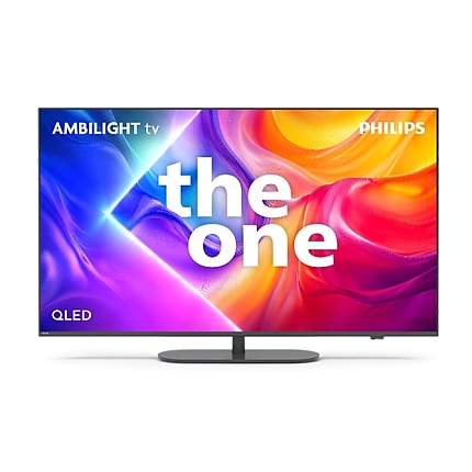 Philips 55PUS9010/12, 55" The One 4K Ultra HD QLED, 3840x2160p, DVB-T/T2/T2-HD/C/S/S2, 144Hz, Ambilight 3, P5 Perfect Picture, 90% DCI, HDR+, Titan OS, Dolby Atmos, Dolby Digital, VRR, 4*HDMI, 2*USB, 802.11ac, 40W RMS, Black