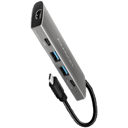 AXAGON HMC-5G21 2x USB-A + 2x USB-C + HDMI 4K/30Hz, USB-C 3.2 Gen 2 10Gbps hub, PD 60W, 13cm USB-C cable