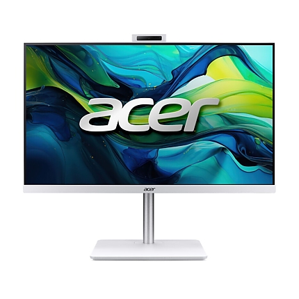 Acer Aspire C27-A, 27'' FHD IPS AiO 120Hz Intel Core i5-13420H (up to 4.60GHz, 12MB), 32GB DDR4 (2x16GB), 1TB SSD, no DVD, Intel UHD, HDMI, USB 3.2, USB 2.0, Type-C, RJ-45, WiFi 6E, Glan, SD reader, Ergo stand, Cam+mic, KBD& Mouse Wireless, NO OS, White