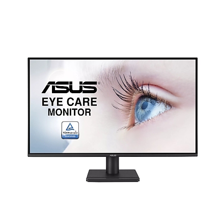 Asus VA27AQ Eye Care Monitor, 27 ", IPS, QHD, 99% sRGB, Frameless, HDMI, DisplayPort, VGA, 1ms MPRT, Stereo Speakers, Low Blue Light, Flicker Free, Wall Mountable, Black