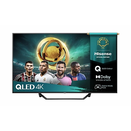 Hisense 43" A7Q, 4K Ultra HD 3840x2160, QLED, FALD, Quantum Dot, HDR 10+, HLG, Dolby Vision, Dolby Atmos, Smart TV, WiFi 5GHz, WiFi Direct, BT, Anyview Cast, 3xHDMI, 2xUSB, LAN, CI+, DVB-T2/C/S2, Black