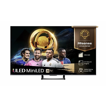 Hisense 55" U7Q, 4K Ultra HD 3840x2160, ULED, FALD, Quantum Dot, 144Hz, IPS, HDR 10+, HLG, Dolby Vision IQ, Dolby Atmos, Smart TV, WiFi 5GHz, WiFi Direct, BT, Anyview Cast, 4xHDMI, 2xUSB, LAN, CI+, DVB-T2/C/S2, Black