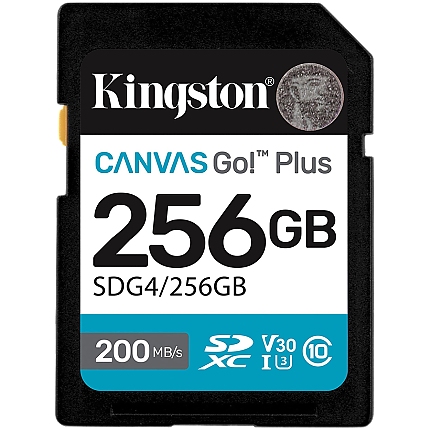 KINGSTON 256GB SDXC Canvas Go Plus Gen4 200MB/s C10 UHS-I U3 V30