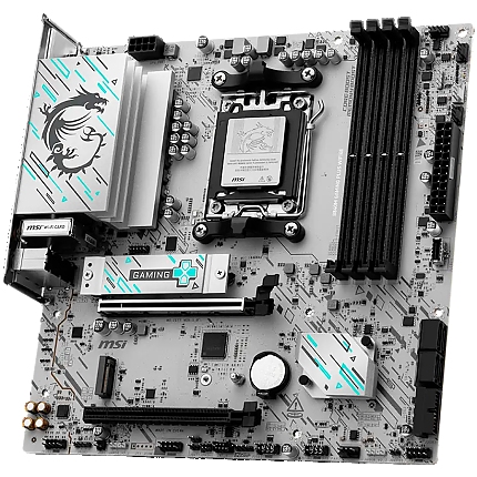 MSI B840M GAMING PLUS WIFI6E, mATX, Socket AM5, 4x DDR5 Dual Channel DDR5 up to 8000(OC)MHz, 2x PCIe x16 slot, 2x M.2 slot, 4x USB 2.0, 2x USB 5Gbps, 1x USB 10Gbps, 1x USB 10Gbps Type-C, HDMI, 7.1 HD Audio, 2.5G LAN, WiFi, BT, 3Y