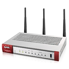 ZyXEL USG20W-VPN Firewall, 802.11ac/n Wireless (3x3/80MHz), 10x VPN (IPSec/L2TP), up to 15 SSL (5 included), 1x WAN, 1x SFP, 4x LAN/DMZ, 1x USB port, Optional: Content Filtering, Antispam (licenses)