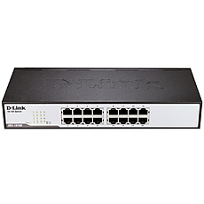 D-Link 16-Port 10/100Mbps Fast Ethernet Unmanaged Switch, rack mountable