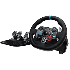 Logitech G29 Driving Force Racing Wheel, PlayStation 4, PlayStation 3, PC, 900° Rotation, Dual Motor Force Feedback, Adjustable Pedals, Leather