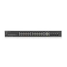 Суич ZYXEL GS1920-24V2, 24 портов Gigabit Smart-Managed,Fanless, за монтаж в шкаф