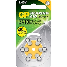 Zink Air battery GP ZA10 6 pc button for Hearing aids
