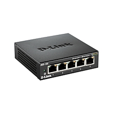 Суич D-Link DGS-105/E, 5 портов, 10/100/1000, Gigabi, метален корпус