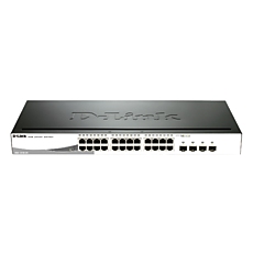 Суич D-Link DGS-1210-24, 24-портов 10/100/1000 Gigabit Smart Switch including 4 Combo 1000BaseT/SFP, управляем, за монтаж в шкаф