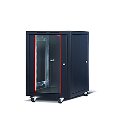 Formrack 19" Free standing rack 20U 600/600mm, height: 1120 mm, loading capacity: 600 kg, front tempered glass door, openable locking sides and back (does not include castor/feet group)